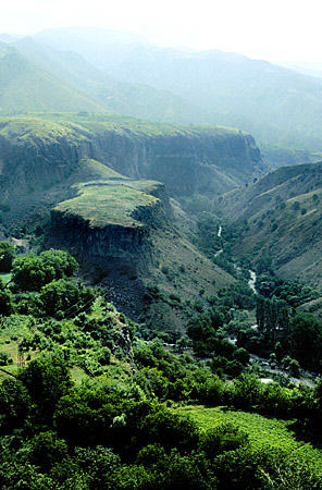 Countryside of Garni seen from Mithras Temple. Armenia.