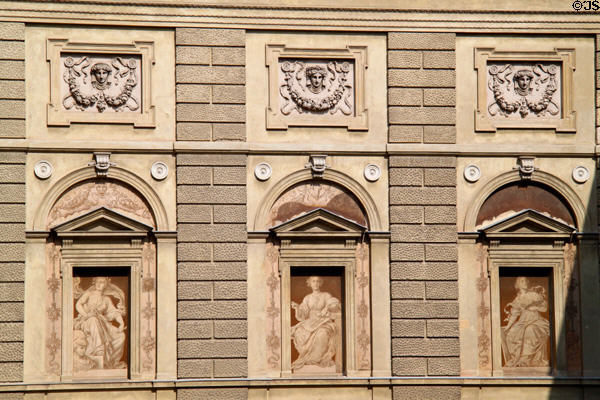 Courtyard decorations at Kunsthistorisches Museum. Vienna, Austria.