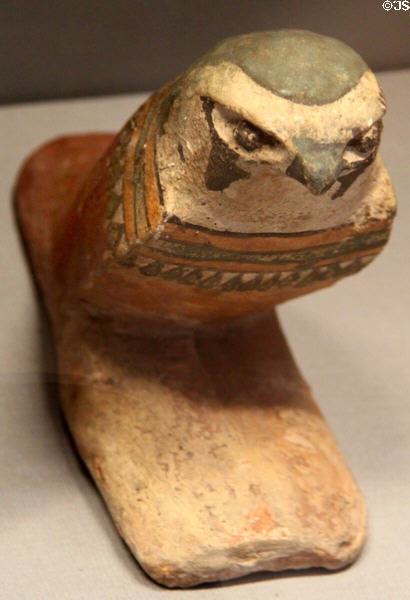 Ancient Egyptian falcon statuette at Kunsthistorisches Museum. Vienna, Austria.