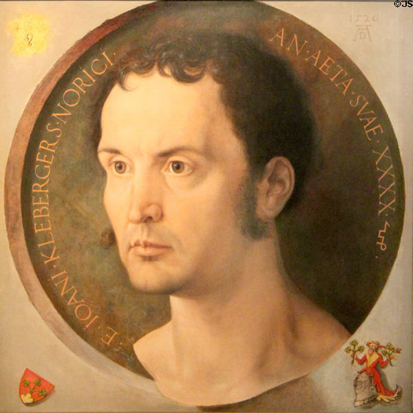 Johannes Kleberger portrait (1526) by Albrecht Dürer at Kunsthistorisches Museum. Vienna, Austria.