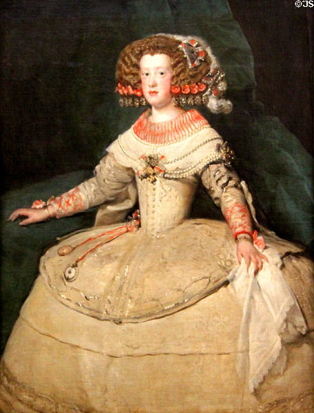 Infanta Maria Teresa portrait (c1652-3) by Diego Velázquez at Kunsthistorisches Museum. Vienna, Austria.