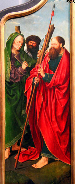 Saints on wing of St Jerome Altar painting (1511) by Jacob Cornelisz van Oostsanen at Kunsthistorisches Museum. Vienna, Austria.