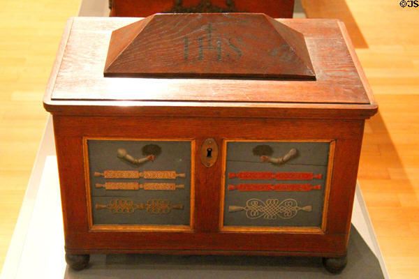 Chest of guild of Hungarian lace-makers (1824) at Historical Museum of City of Vienna. Vienna, Austria.