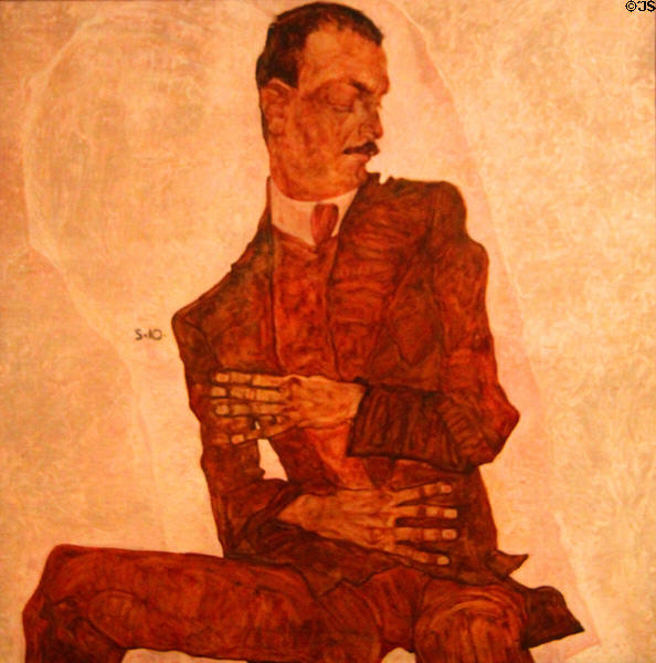 Portrait of Arthur Roessler (1910) by Egon Schiele at Historical Museum of City of Vienna. Vienna, Austria.
