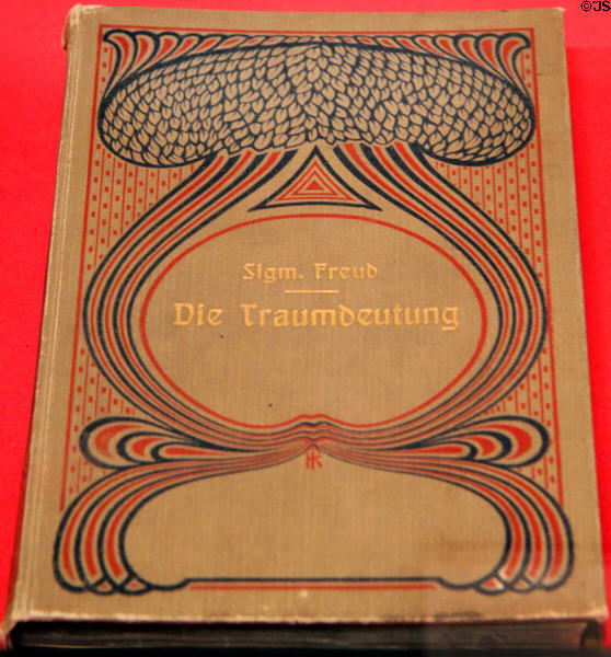 Austrian Expressionism design for book cover for Die Traumdeutung (Meaning of Dreams) by Sigmund Freud at Leopold Museum. Vienna, Austria.