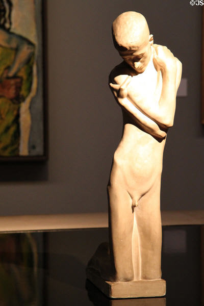 Kneeling Boy sculpture (1897) by George Minne at Leopold Museum. Vienna, Austria.
