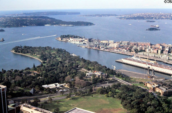 View toward mouth of Sydney harbor seen from Sydney Tower. Sydney, Australia.