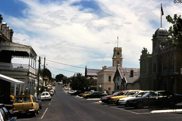 Small town streetscape of Castlemaine. Castlemaine, Australia.