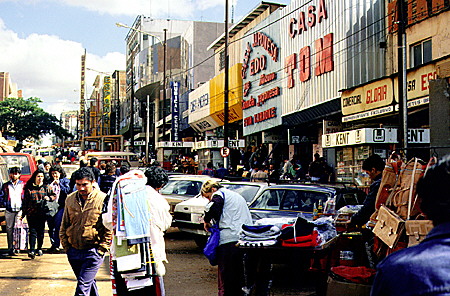 Brazilians flock to the duty free shops across the border in Paraguay in a town once called President Stroessner City, now Ciudad Del Este. Brazil.