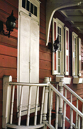 Front door of Balcony House. Nassau, The Bahamas.