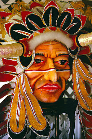 Junkanoo mask in Graycliff House. Nassau, The Bahamas.