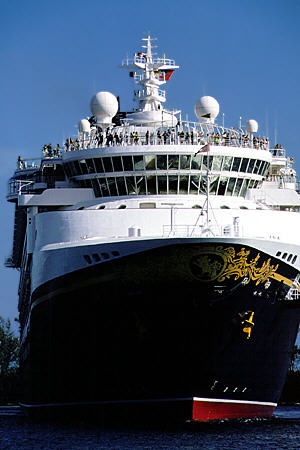 Bow of Disney Wonder. Nassau, The Bahamas.