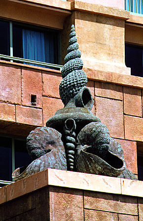 Sea shell sculpture at Atlantis Hotel on Paradise Island. The Bahamas.