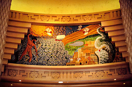 Lobby mural in Atlantis Resort on Paradise Island. The Bahamas.