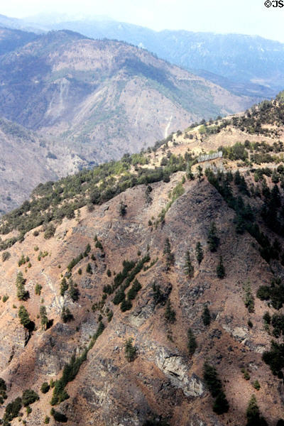 Mountain between Paro & Thimpu on turnoff to India. Bhutan.