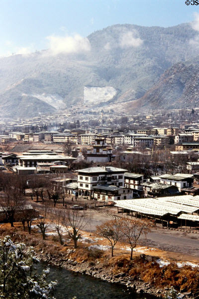 Overview of Thimpu. Bhutan.