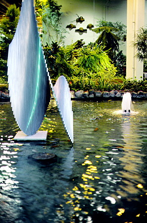 Sculpture in fountain of Devonian Gardens. Calgary, AB.