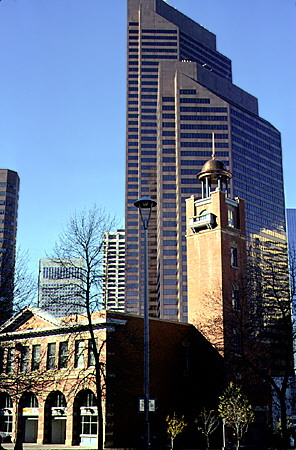 Former firehall in Calgary on 6th Avenue Southwest & 1st Street Southeast. Calgary, AB.