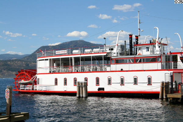 Fintry Queen paddle wheel cruise boat on Lake Okanagan. Kelowna, BC.