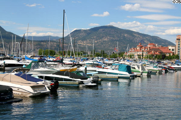 Kelowna waterfront & casino in distance. Kelowna, BC.