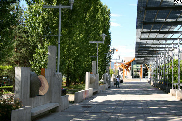 Sculptures along Art Walk beside Rotary Centre. Kelowna, BC.