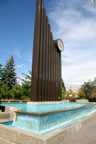 W.A.C. Bennett Memorial Clock & Courtyard. Kelowna, BC.