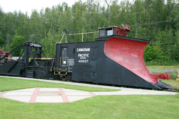 CP wedge snow plow (1926) & snow spreader at Revelstoke Railway Museum. Revelstoke, BC.