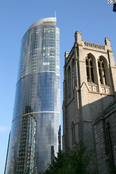 One Wall Centre over St. Andrew's-Wesley Church (1933) (1012 Nelson St.) by Twizell & Twizell. Vancouver, BC.