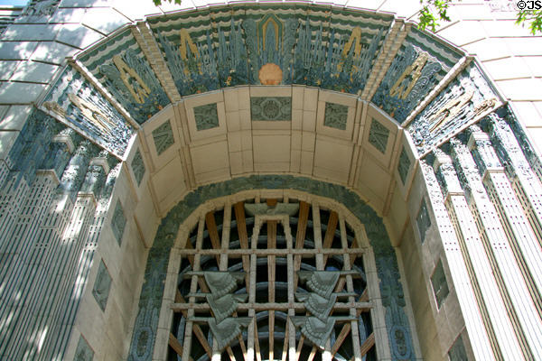 Terra cotta main entrance door surround on Marine Building. Vancouver, BC.
