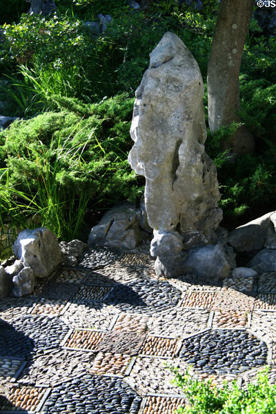 Rock art in gardens of Dr. Sun Yat-Sen Chinese Garden. Vancouver, BC.