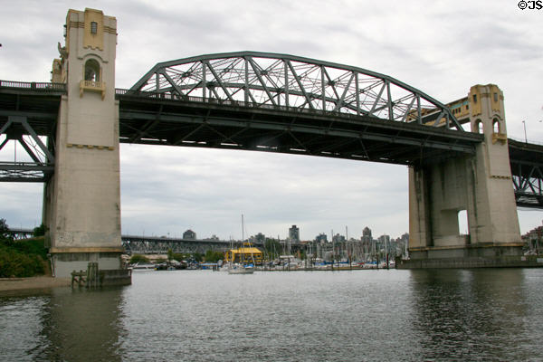 Pylons & trusses of Burrard Bridge. Vancouver, BC.