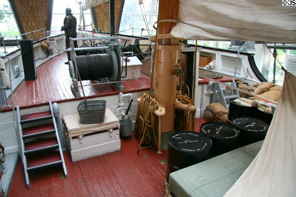 Deck of RCMP St. Roch at Vancouver Maritime Museum. Vancouver, BC.