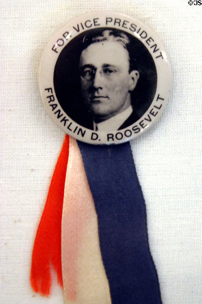 Campaign button of FDR for Vice-President at Campobello. NB.