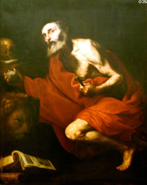 Penitent St Jerome (19thC) by follower of Jusepe de Ribera at Beaverbrook Art Gallery. Fredericton, NB.
