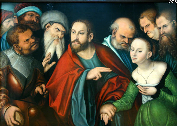 Christ & the Woman Taken in Adultery (c1534-40) by Lucas Cranach the Elder at National Gallery of Canada. Ottawa, ON.
