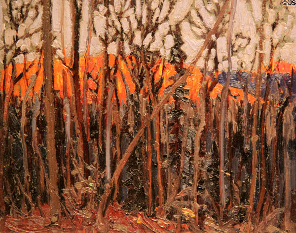 Algonquin Park painting on board (1915) by Tom Thompson at Tom Thompson Art Gallery. Owen Sound, ON.
