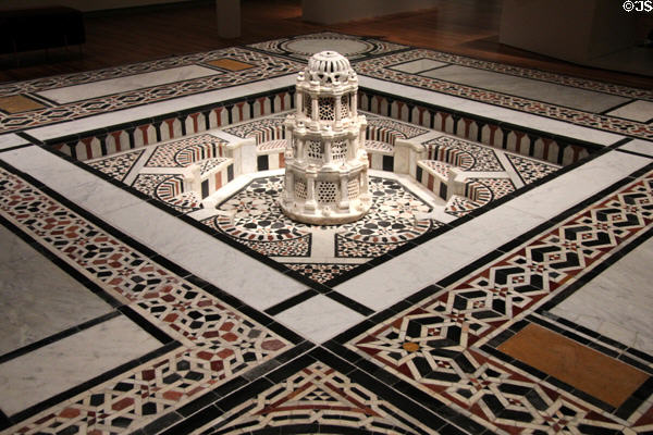 Marble water fountain (16thC) from Egypt at Aga Khan Museum. Toronto, ON.