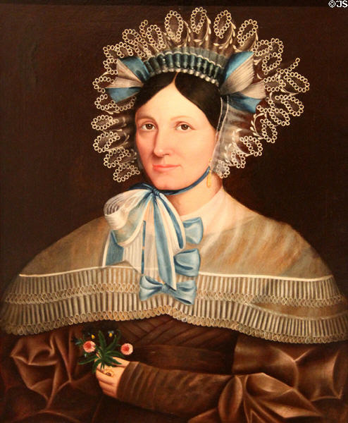 Marie-Zoé Persillier aka Lachapelle painting (c1834) attrib. Jean-Baptiste Roy-Audy at Royal Ontario Museum. Toronto, ON.