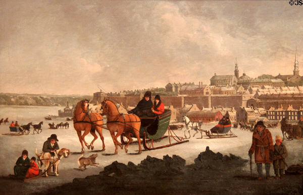 North West Part of City of Quebec painting (c1805) by George Heriot at Royal Ontario Museum. Toronto, ON.