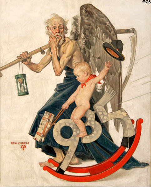 Cover art for Canadian Home Journal Jan. 1935 by Rex Woods at Royal Ontario Museum. Toronto, ON.