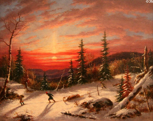 The Trapper's Return painting (1861) by Cornelius Krieghoff at Art Gallery of Ontario. Toronto, ON.