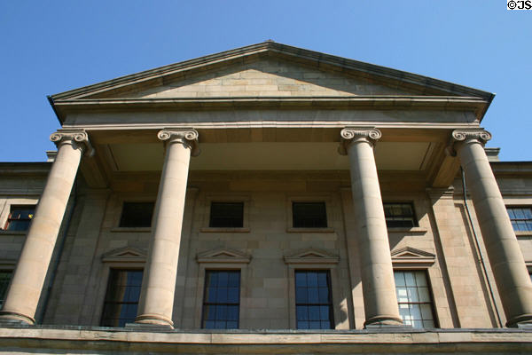 Pediment & columns of Province House. Charlottetown, PE.