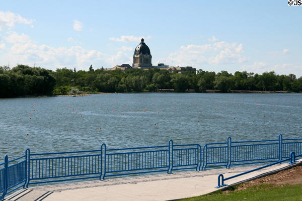 Saskatchewan Legislature across Wascana Lake. Regina, SK.