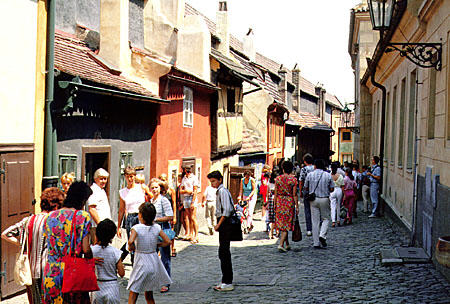 Golden Lane in Hradcany, Prague. Czech Republic.