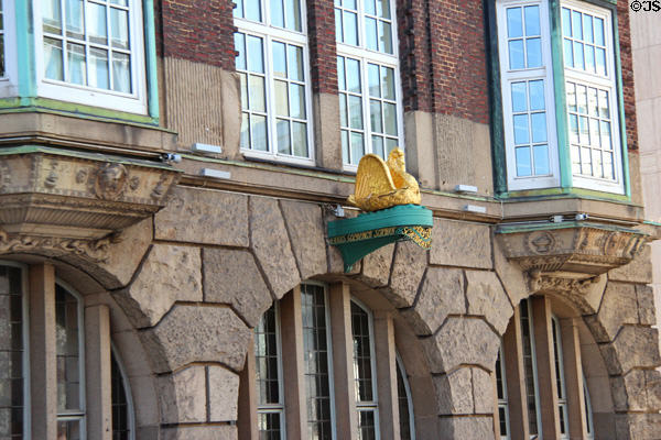 Golden Swan shop sign on Dammtorstraße in Goose Market (Gänsemarkt). Hamburg, Germany.