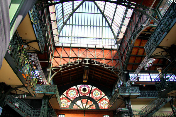Ironwork of main hall of Hamburg Fish Market. Hamburg, Germany.