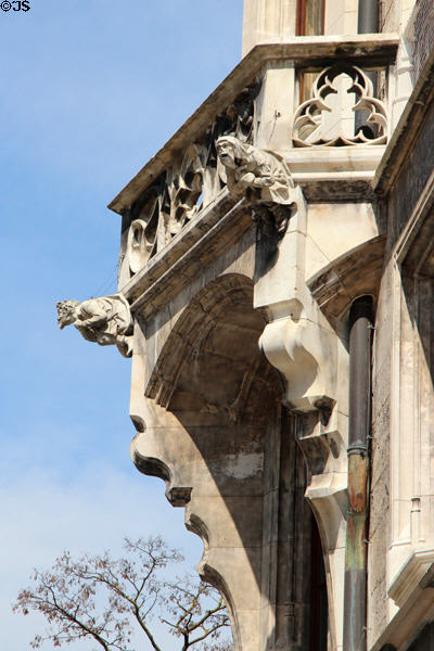 Sculpted gargoyles on Neues Rathaus. Munich, Germany.