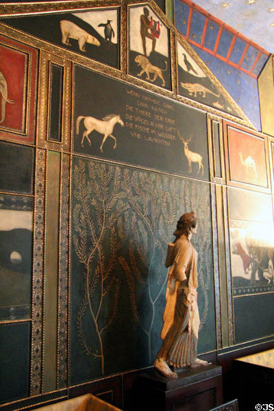 Orpheus mural by Franz von Stuck at Villa Stuck Museum. Munich, Germany.