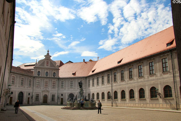 Brunnenhof (Fountain Courtyard) (1610) at Munich Residenz. Munich, Germany.