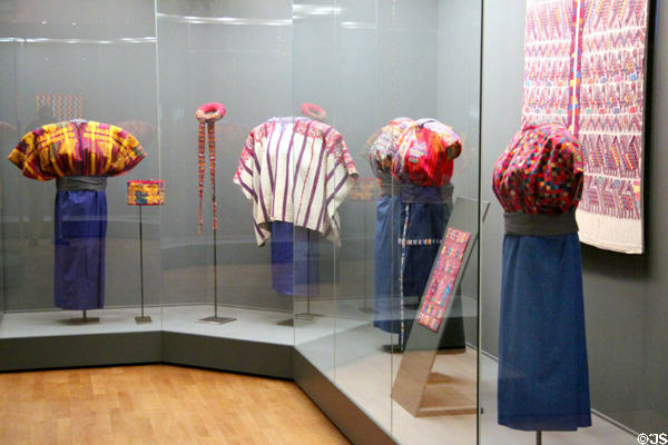 Peruvian clothing & fabrics at Five Continents Museum. Munich, Germany.